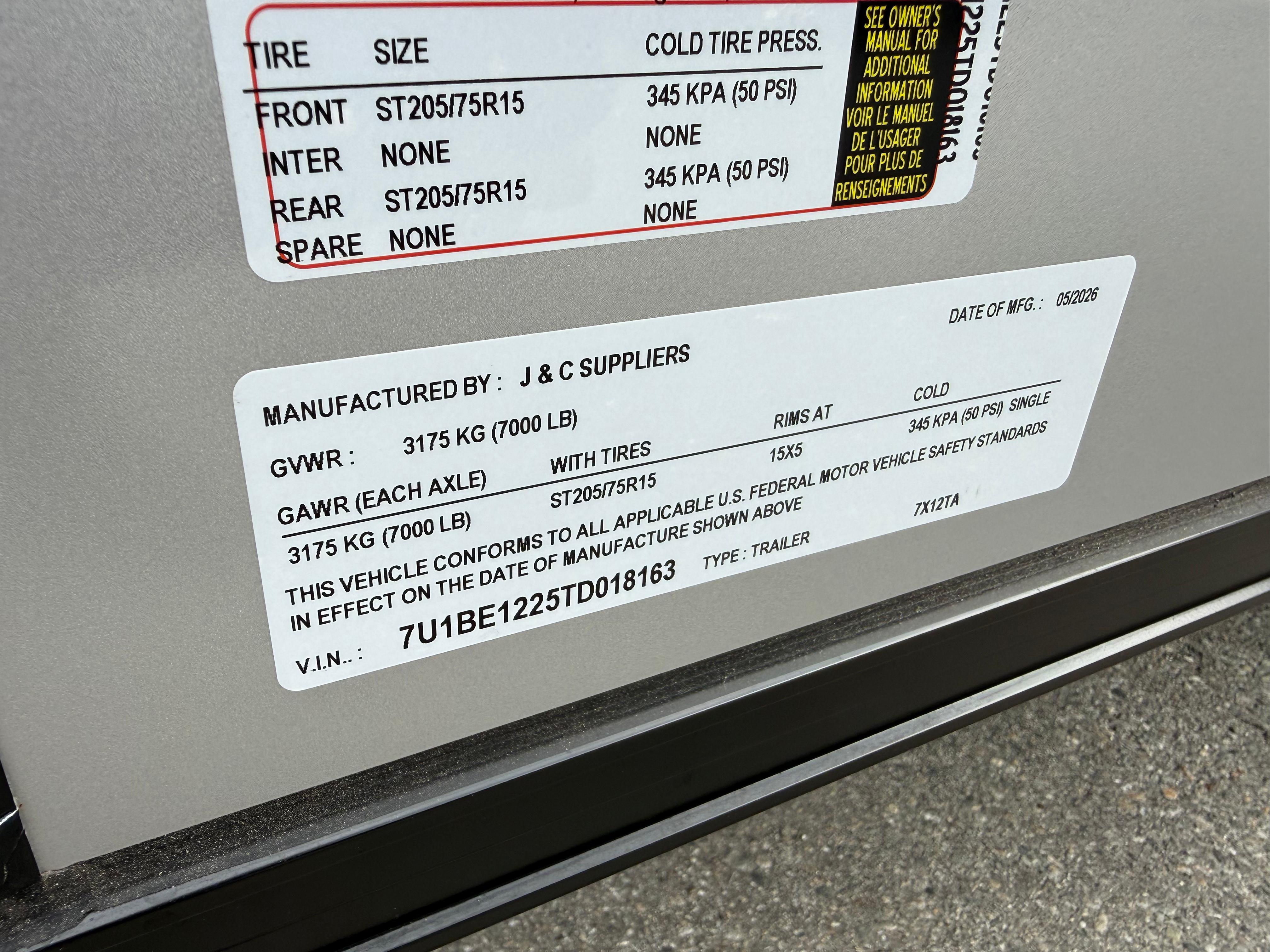 2026 J&C Suppliers 7x12 | Canterbury CT