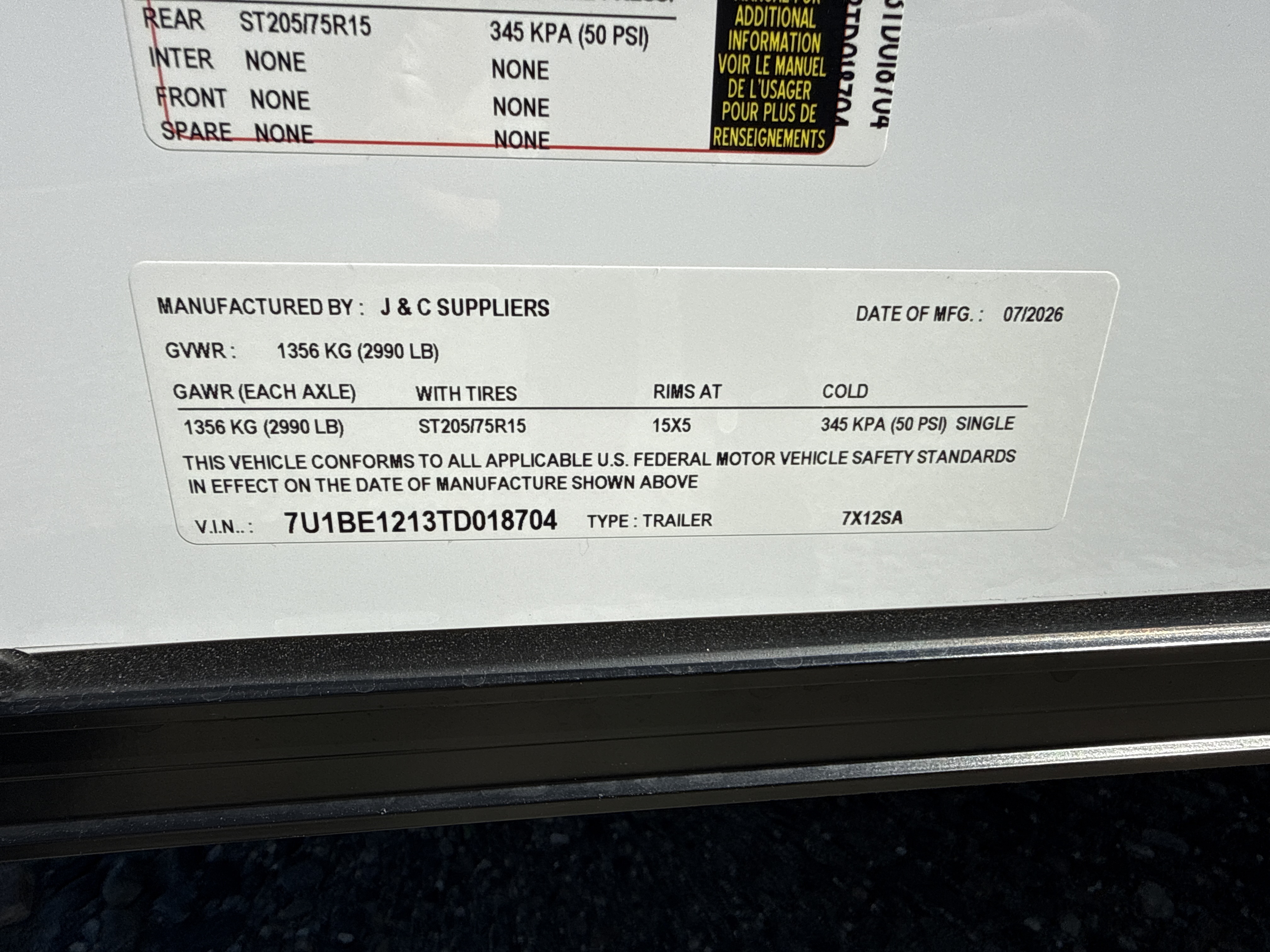 2026 J&C Suppliers 7x12 Enclosed Cargo | Canterbury CT